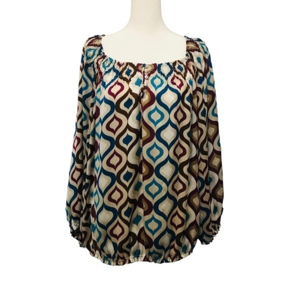 New Directions Top Blouse Size L Multicolor